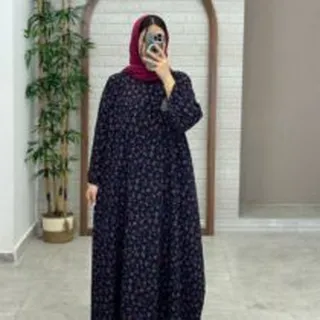 پیراهن پانچ بلوط سورمه ای گل ریز صورتی