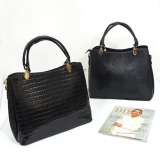 کیف مشکی ورنی مدل رابیا