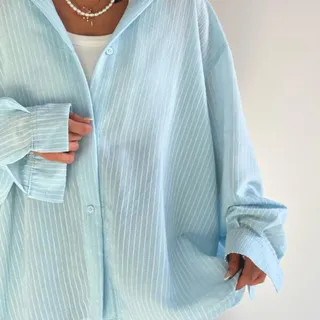 شومیز راه راه پشت چاک کد 220510