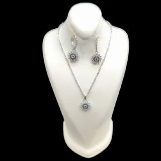 نیم ست نقره زنانه مدل چشم نظر آبکاری رادیوم کد 4700