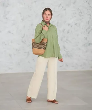 شومیز دکمه مخفی A41004