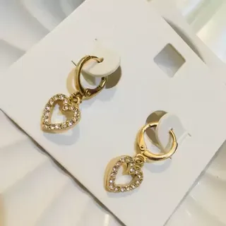 گوشواره قلبی نگین دار