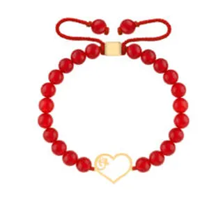 دستبند طلا زنانه طرح قلب و برگ