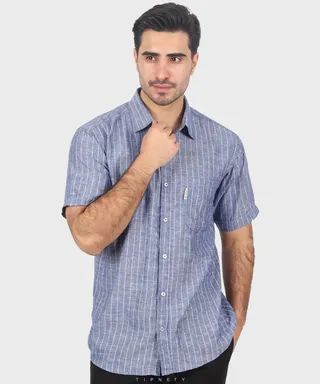 پیراهن مردانه آستین کوتاه و راه راه ۰۹۰۷