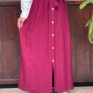 دامن تک رنگ نخی جلو دکمه 7024