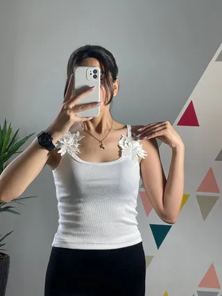 تاپ سرشونه گل دار کد 75