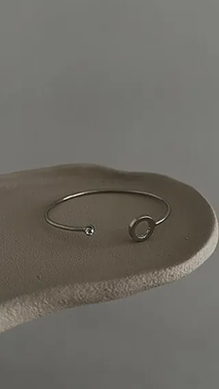 دستبند سیلور نگین دایره