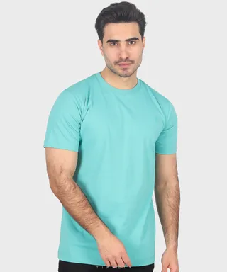 تیشرت ساده سبز آبی مردانه برند تیپ نتی 9168