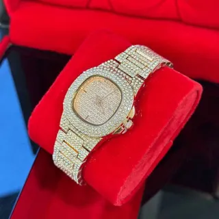 ساعت زنانه پتک ف�یلیپ فول نگین بند استیل – Patek Philippe