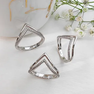 انگشتر جناقی نگین دار ژوپینگ کد 599
