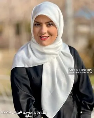 روسری مجلسی فلورانس سفید R7894