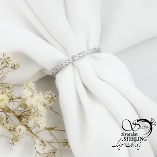 انگشتر نقره دور نگین عیار925 طرح کلاسیک کد 17973