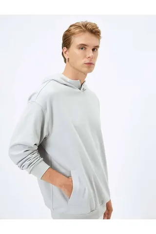 Kotonجیب دکمه ای سرپوش دار با یقه بلند و دنده ای خاکستری