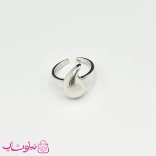 انگشتر زنانه طرح اشک آبکاری نقره کد 150