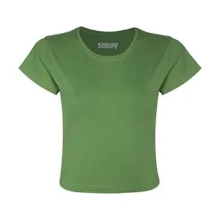 کراپ‌ تی‌شرت آستین کوتاه زنانه ایزی دو مدل 3843059879 رنگ سبز