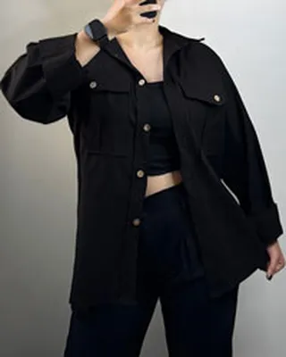 شومیز زنانه دو جیب لینن مدل 4798