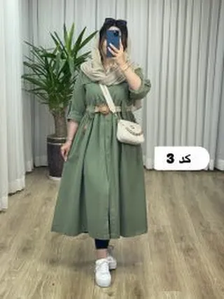 مانتو کتان بلند کد 2179