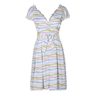 پیراهن ساحلی یقه دراپه زنانه ناتوسا مدل NT813-12 رنگ سفید