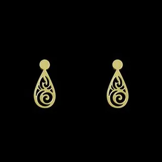 گوشواره طلا 18 عیار زنانه مدوپد مدل هندسی کد GA1-10516