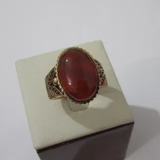 انگشتر مردانه عقیق اصل سایز 65