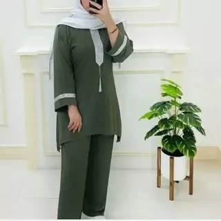 ست تونیک شلوار زنانه جنس کریشه 