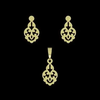 نیم ست طلا 18 عیار زنانه مدوپد مدل اسلیمی کد NA15251