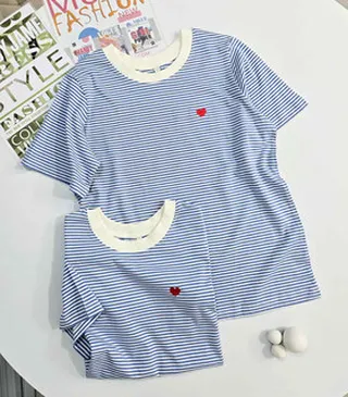 تیشرت راه راه قلب کد 4676