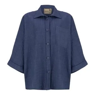 مانتو زنانه السانا مدل آرمانا 222505 رنگ آبی تیره