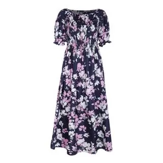 پیراهن ساحلی زنانه ناتوسا با رنگ سرمه‌ای و تنخور معمولی، مدل NT812-2