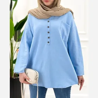 تونیک مانتویی تابستانی الیاف لنین طبیعی پنبه ای قد 77