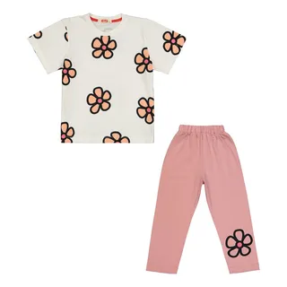 ست تی شرت و شلوار دخترانه مادر مدل Rebecca رنگ صور...