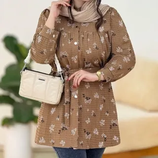 شومیز گل گچی سارینا جنس لنین گل گچی درجه 1