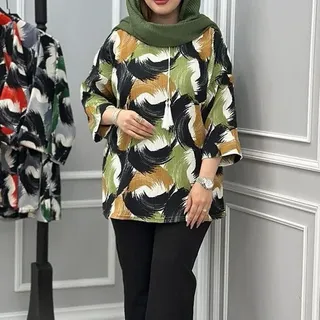 شومیز عیدانه مدل رنگین جنس ایراش
