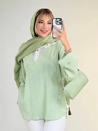 شومیز یقه سفید کد‌ 100519
