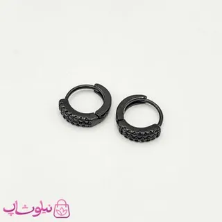 گوشواره حلقه ای کوچک ژوپینگ مشکی کد 991