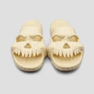 دمپایی اسکلتی مدل Angry Skull رنگ کرم کد Drk-557d2