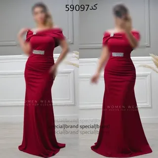 لباس مجلسی زنانه بلند دکلته کرپ غواصی