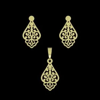 نیم ست طلا 18 عیار زنانه مدوپد مدل هندسی کد NA15173