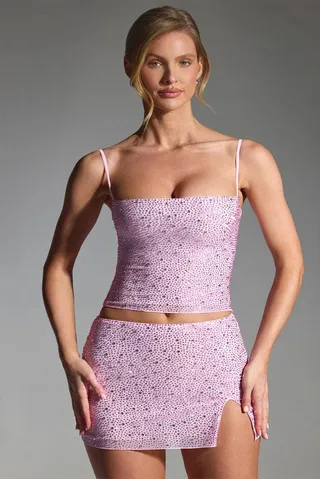 کراپ دامن مجلسی نگین دوزی شده ...