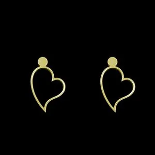 گوشواره طلا 18 عیار زنانه مدوپد مدل قلب کد GA1-11114