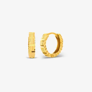 گوشواره حلقه‌ای طلا 18 عیار زنانه گلدم مدل E245007