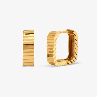 گوشواره حلقه‌ای طلا 18 عیار زنانه گلدم مدل E245009