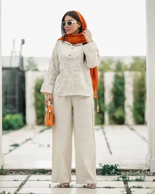 ست دو تکه مانتو‌ شومیزی زنانه  و شلوارمزونی