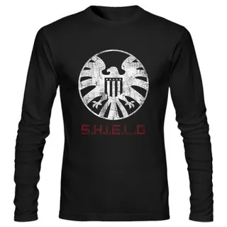 تیشرت آستین بلند Distressed S.H.I.E.L.D Logo