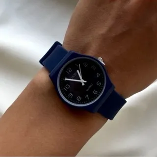 ساعت مچی زنانه و دخترانه کاسیو بند pu پیو (سیلیکونی) Casio سورمه ای کد9392