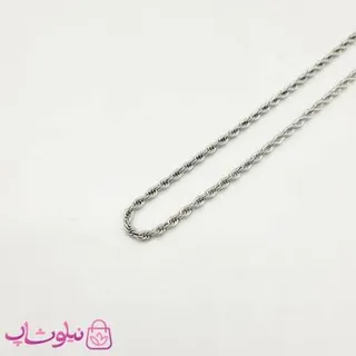 زنجیر طنابی مردانه سیلور استیل 3 میل طول 75 سانت کد 1391