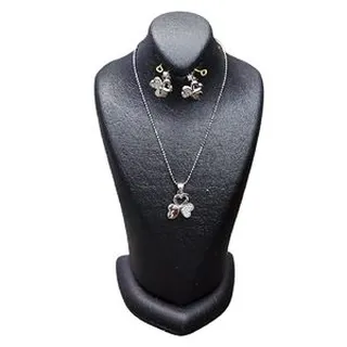 نیم ست نقره زنانه مدل سنگ برلیان کد 6702