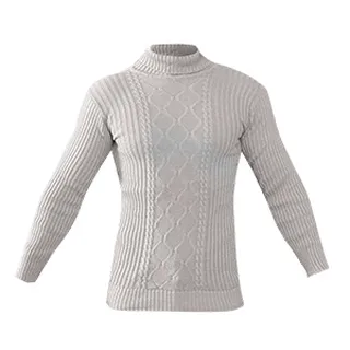 پلیوربافت مردانه سفید یقه اسکی مدل Hakan