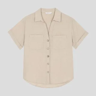 شومیز لینن آستین پاکتی یقه هفت اسپرینگ فیلد