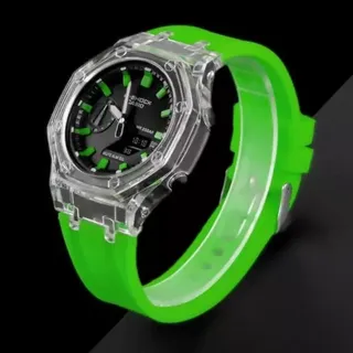 سا�عت مچی اسپرت G-shock قاب شیشه ایی موتور برقی ژاپن سبز کم رنگ جی شاک مخصوص ورزشکاران کد2941